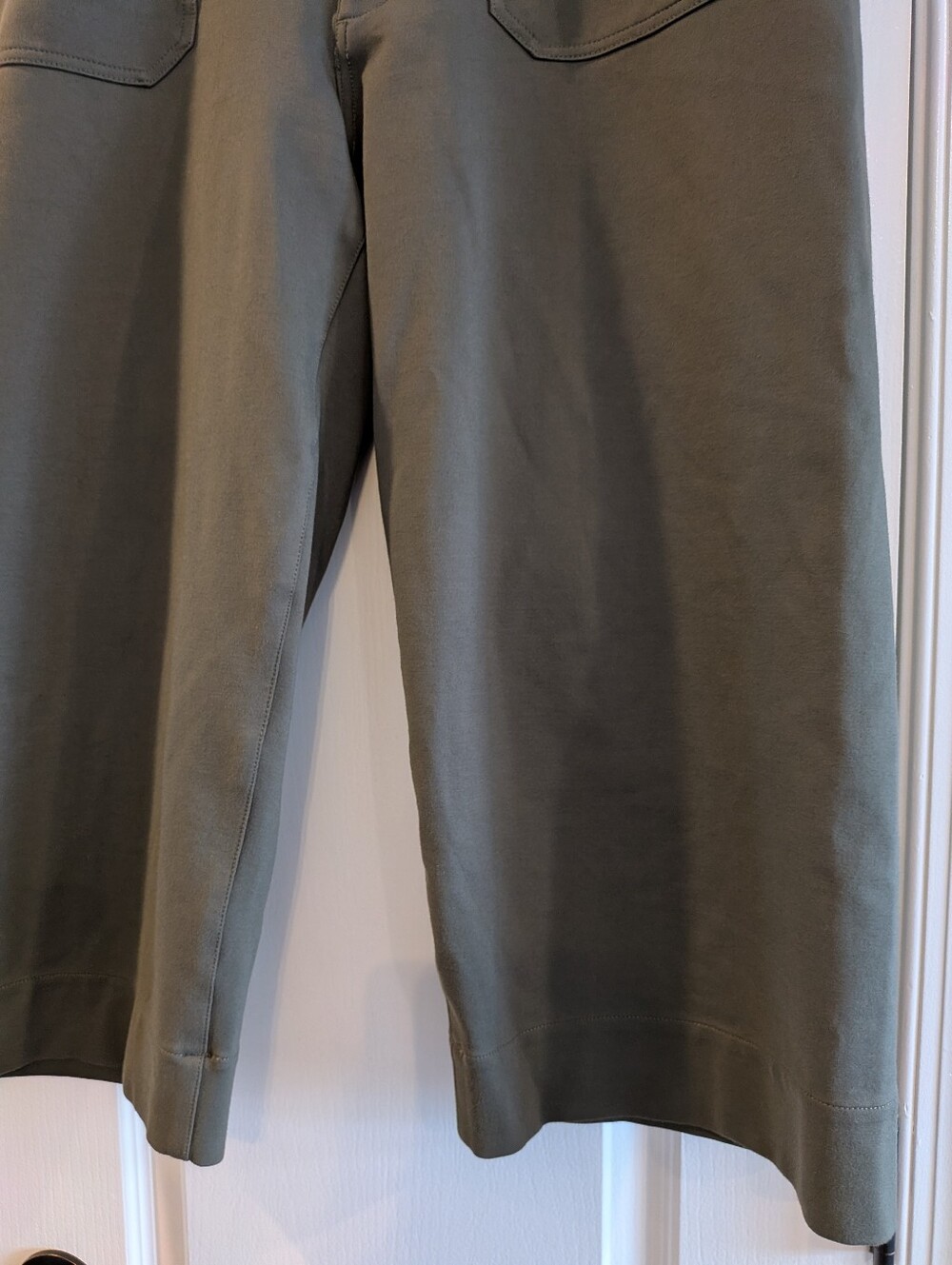 Anthropologie Maeve Colette Wide Leg Cropped Pants Olive Green Size 16 - Picture 7 of 14